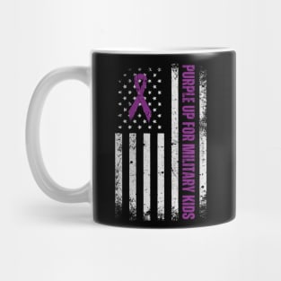 Purple Up For Military Kids Usa Flag Mug